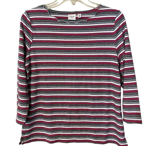 Rafaella Woman’s Scalloped Neck Knit Top - Picture 1 of 5